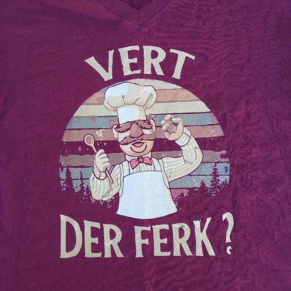 Muppets Swedish Chef Vert Der Ferk T-Shirt Size XL - Picture 2 of 9
